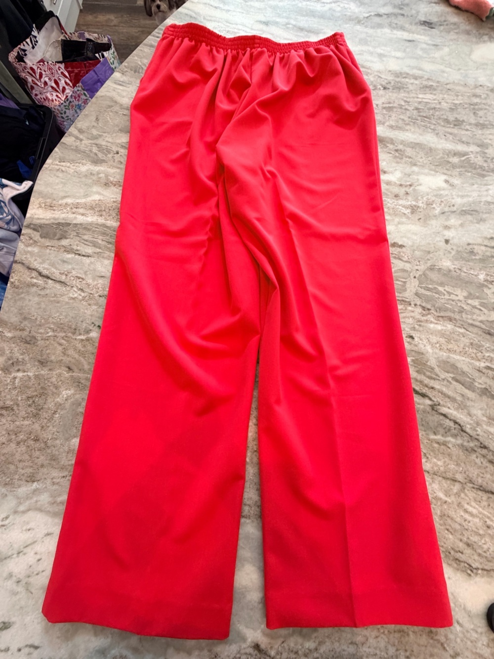 Alfred Dunner Size 16 Red Pull On Career Pants Straight Leg Stretch Dress Slacks - Picture 6 of 9